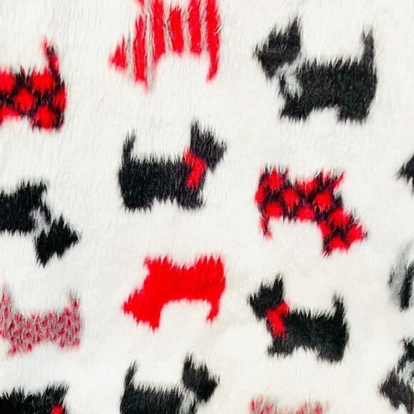 Croft & Barrow Pajama Bottoms Faux Fur Scottish Terrier Print M Soft Warm Fuzzy - Picture 3 of 9